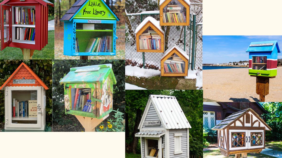 feature_Little–Libraries,–Free-at-Last- | Photos, left: NicolasMcComber/iStock, Kaarina Dillabough/Wikimedia Commons, rasilja/iStock, ImagineGolf/iStock, rdonar/iStock, Jwh/Wikimedia Commons, Beyond My Ken/Wikimedia Commons, clu/iStock, Catrin Haze/iStock, BOB WESTON/iStock Photos, right: KenWiedemann/iStock, CRobertson/iStock