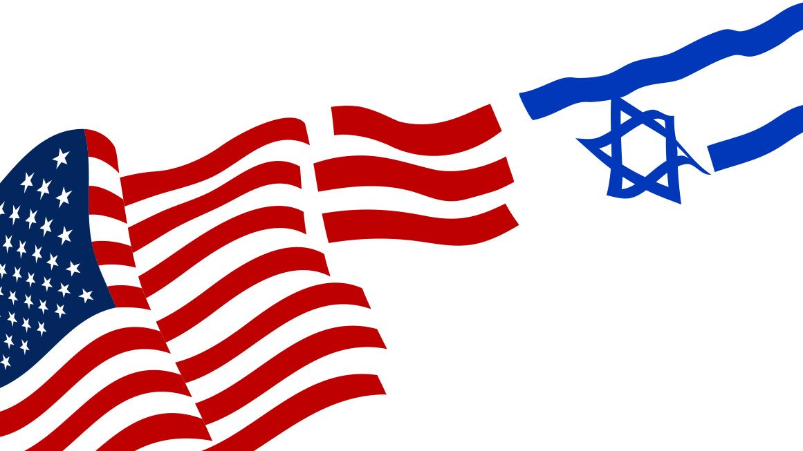 An illustration of the American flag flowing into the Israeli flag | Illustration: Joanna Andreasson