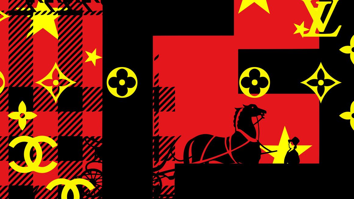 An illustration of the Chinese flag as a designer product | Illustration: Joanna Andreasson