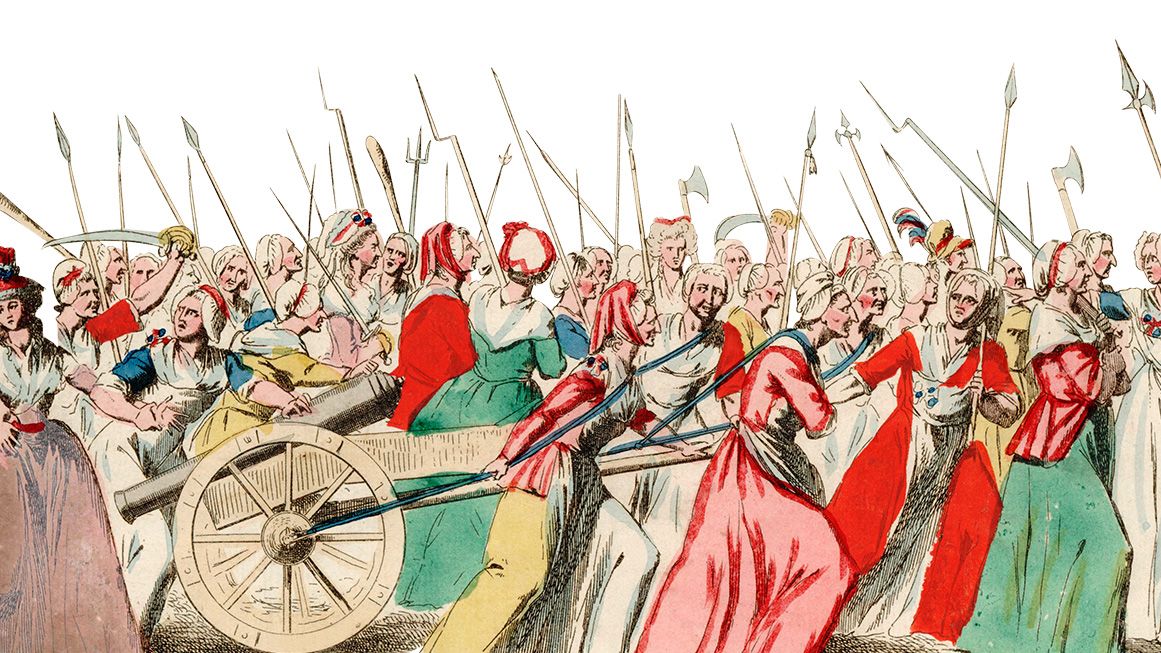 An illustration of a medieval uprising | Illustration: Women’s March on Versailles, October 5, 1789; public domain