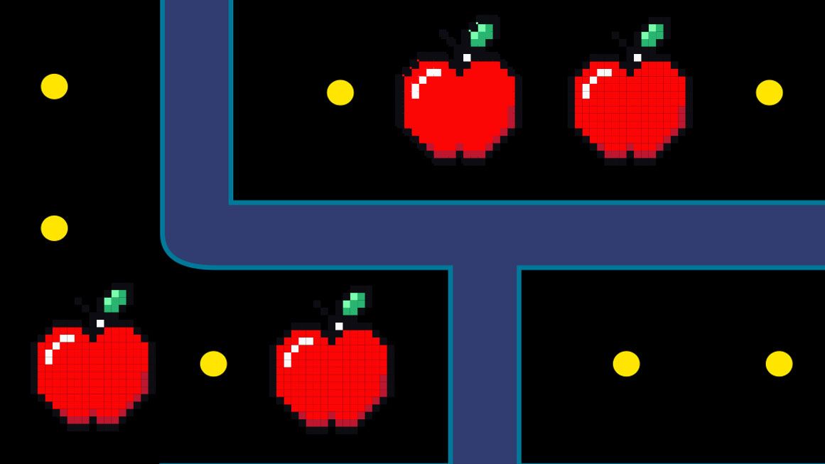 An illustration of apples in the style of Pacman | Illustration: iStock