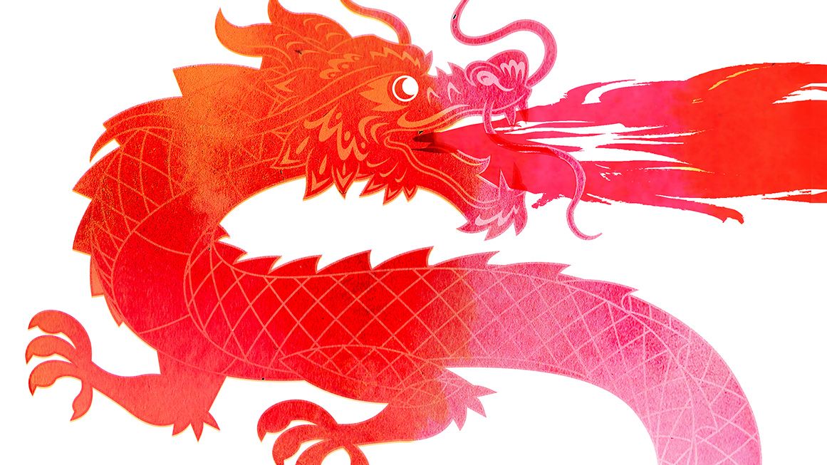 A Chinese dragon breathing fire | Illustration: Joanna Andreasson