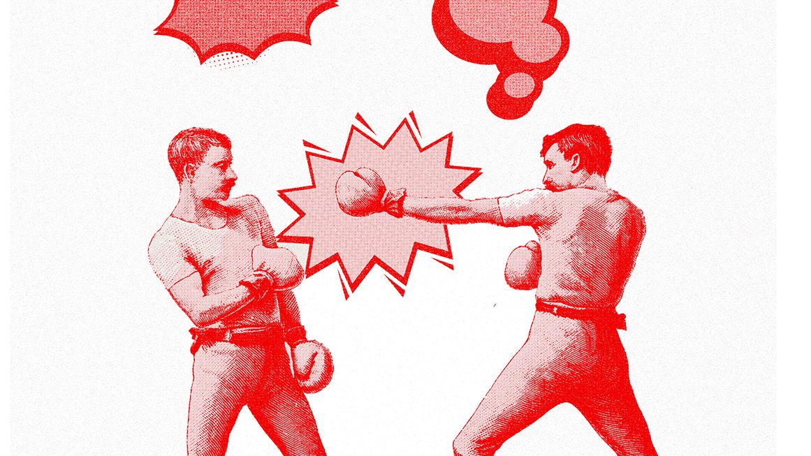 An illustration of old-timey boxing guys | Illustration: Joanna Andreasson; Source images: iStock