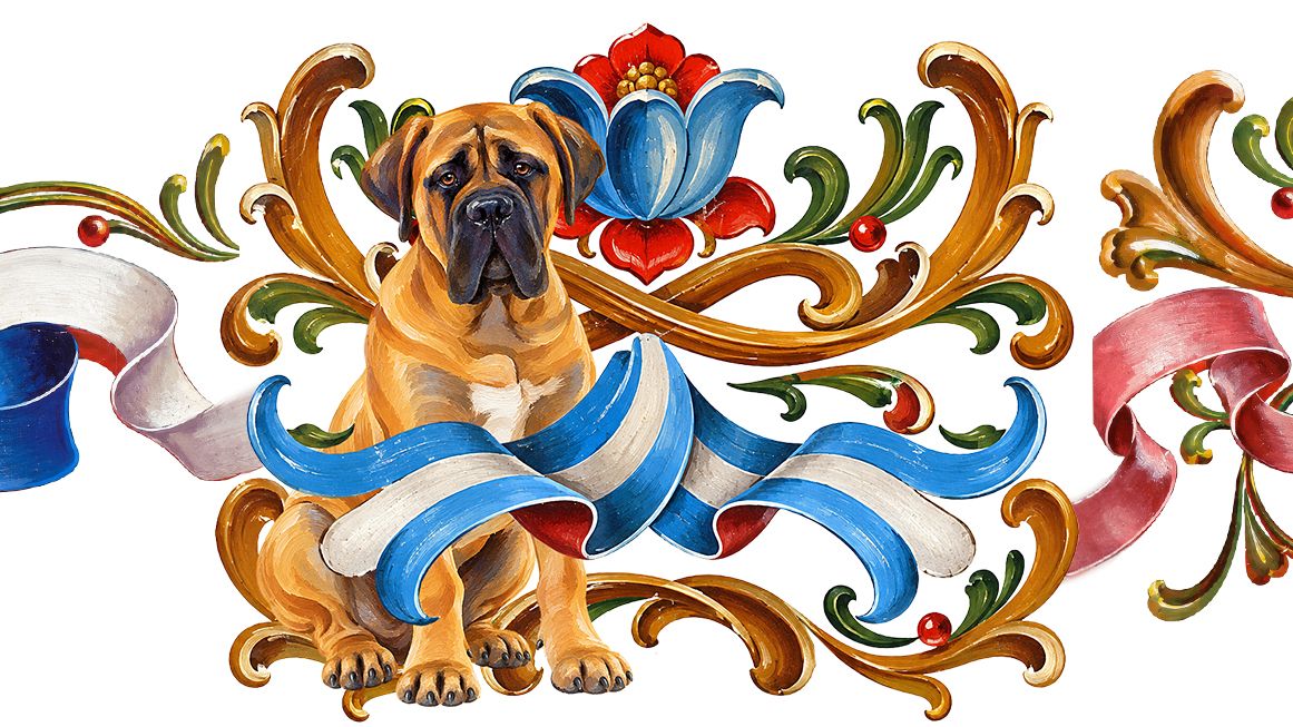 An illustration of an English mastiff surrounded by Argentine iconography | Photo: Petra Wegner/Alamy