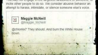Large image on homepages | @maggie_mcneill suspension notice from twitter