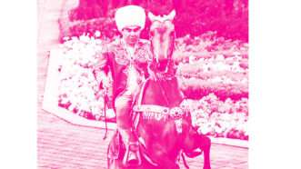 turkmenistan | Photo: President Gurbanguly Berdimuhamedov rides an award-winning horse. Igor Sasin/AFP/Getty