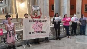 Activists at the Kentucky Capitol | @KyHealthJustice/Twitter