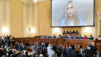Ivanka Trump Capitol riot video testimony on big screen during House select committee on January 6 hearing | Ernst Jonathan/Pool/ABACA/Newscom