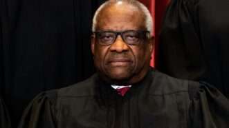 Justice Clarence Thomas wrote the majority opinion in a decision that rejected "interest-balancing" tests for gun laws. | Erin Schaff - Pool via CNP/Newscom
