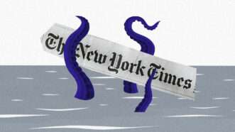 Kraken vs. the New York Times | Illustration: Lex Villena; Deanpictures, Alexander Konoplyov