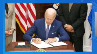 President Joe Biden signs an executive order on abortion and reproductive health