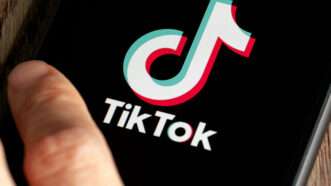 TikTok app open on a smartphone