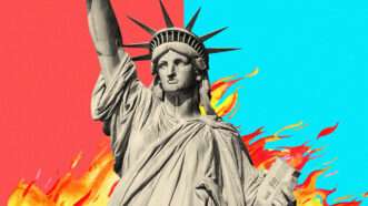 Statue of Liberty in flames | Illustration: Lex Villena; Orlando Jose De Castro Junior