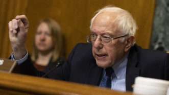 Bernie Sanders speaking in a committee hearing | Aaron Schwartz / CNP / SplashNews/Newscom