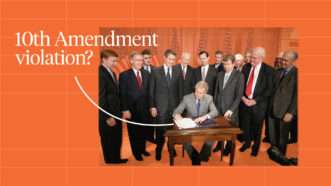 President George W. Bush signs the Protection of Lawful Commerce in Arms Act
