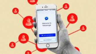Smartphone with Facebook Messenger app