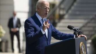 President Biden speaks at a podium | Chris Kleponis/ZUMAPRESS/Newscom