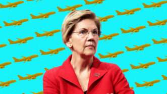Massachusetts Senator Elizabeth Warren and air travel | Illustration: Lex Villena; Gage Skidmore