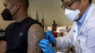 Man getting monkeypox vaccine
