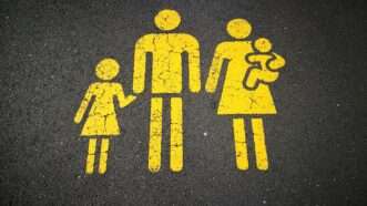 nuclear family with man, woman, and two children