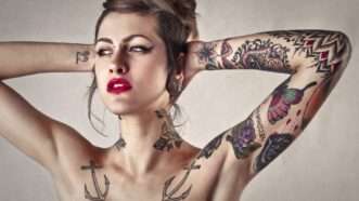 woman with tattoos