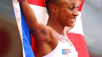 topicspolitics | Photo: Puerto Rican Olympian Jasmine Camacho-Quinn; Abbie Parr/Getty