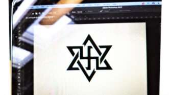 tweet from Kanye West showing swastika in Jewish star | Taidgh Barron/ZUMAPRESS/Newscom