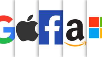 Logos of Google, Apple, Facebook, Amazon, and Microsoft | ID 212403964 © Waingro | Dreamstime.com