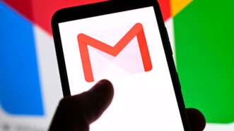 person using gmail app