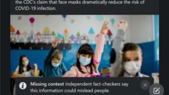 Facebook says criticizing the CDC for exaggerating the evidence supporting mask mandates "could mislead people." | Facebook