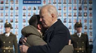 Biden hugs Zelenskyy | Ukrainian Presidency/SIPA/Newscom