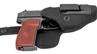 A handgun in a holster