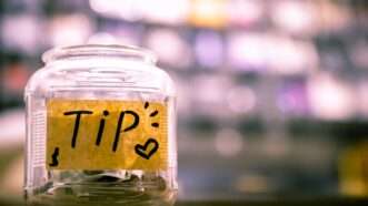 Tip jar for workers