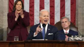 Joe Biden giving his state of the Union address.