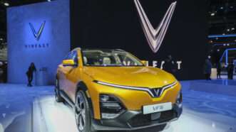 VinFast's VF6 electric vehicle, on display at the 2022 L.A. Auto Show. | Ringo Chiu/ZUMAPRESS/Newscom