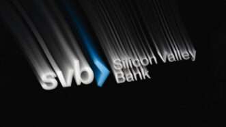 Silicon Valley Bank logo all blurry and falling