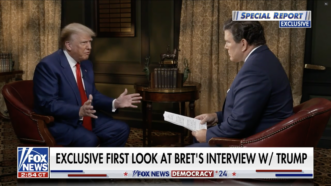 Trump interviewed by Bret Baier | screenshot/Fox News