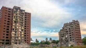 The Brewster-Douglass Housing projects that are slowly being demolished in Detroit, Michigan.