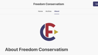 Screenshot from the Freedom Conservatism Substack. | https://www.freedomconservatism.org/about