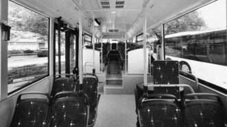 Bus in black and white