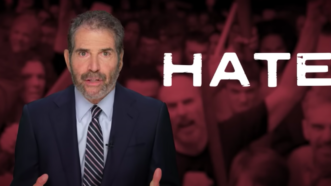 John Stossel is seen next to the word "hate"