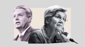 Elizabeth Warren and Lindsey Graham are trying to regulate your favorite websites away. | Illustration: Lex Villena; Tom Williams/CQ Roll Call/Newscom, Gage Skidmore