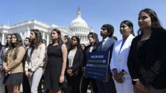 'Documented Dreamers' pictured in front of the U.S. Capitol during a 2022 press conference about the America's Children Act