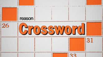 An orange and white crossword puzzle blank with the word Crossword in orange and the Reason logo | Lex Villena / Reason