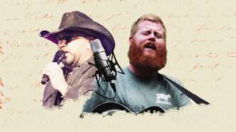 Country music singers Jason Aldean and Oliver Anthony | Illustration: Lex Villena; Gage Skidmore