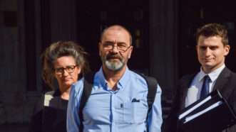 Andrew Malkinson after his release from prison after wrongful convction. | Vuk Valcic/ZUMAPRESS/Newscom