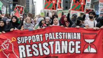 A pro-Palestinian demonstration in New York City celebrated Hamas massacres of civilians. |  Lev Radin/Sipa USA/Newscom