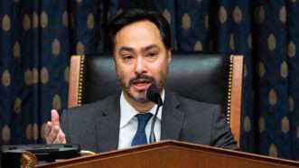 Rep. Joaquin Castro of Texas gives remarks at a 2021 House Foreign Affairs Committee meeting | Michael Brochstein/Sipa USA/Newscom