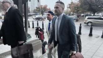 Brett Hankison is seen walking into federal court | Taylor Six/Newscom
