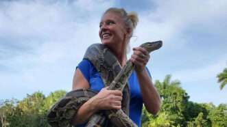 Python Huntress Amy Siewe, one of Florida's Burmese python bounty hunters | Photo: Courtesy of Amy Siewe